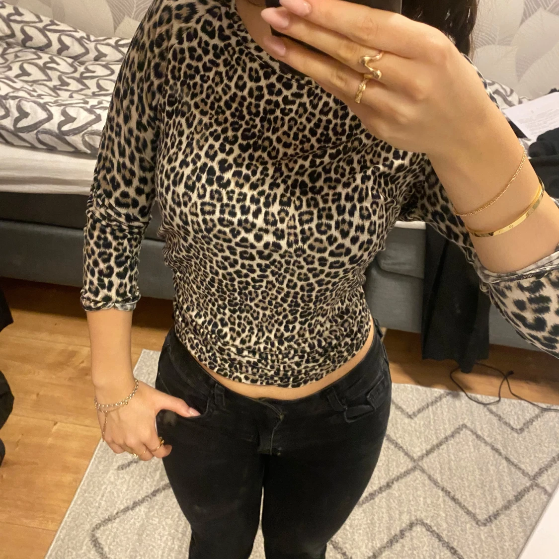 Leopardmönstrad topp - 90