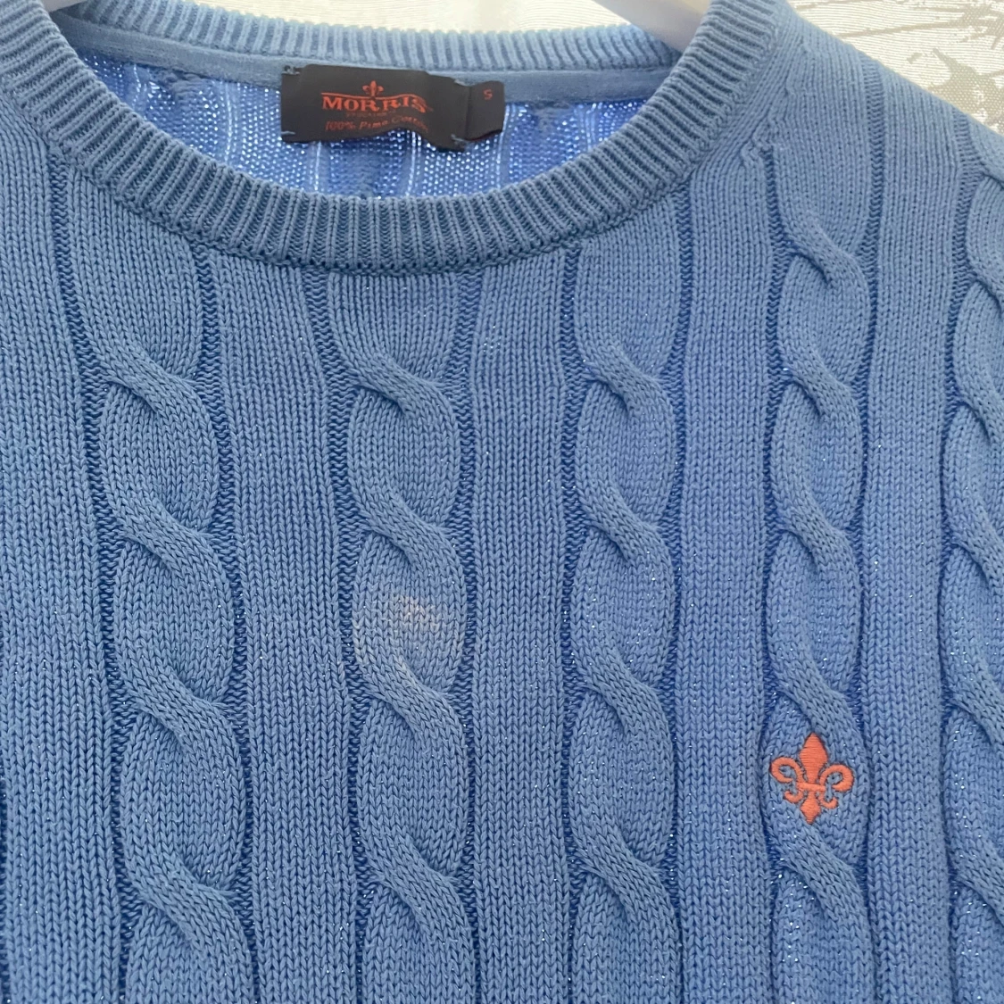 Blå kabelstickad tröja från Morris - 91