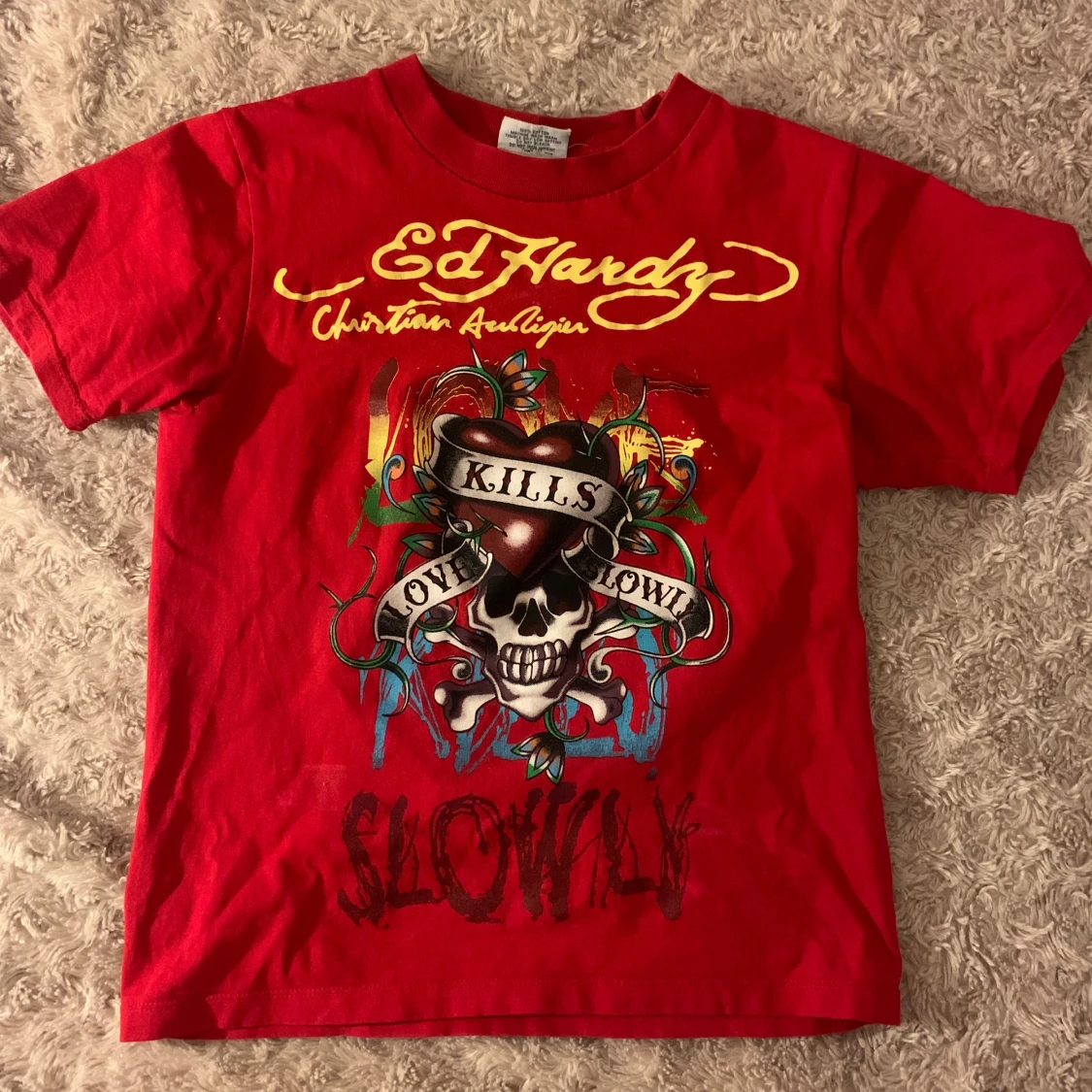 Röd Ed Hardy t-shirt