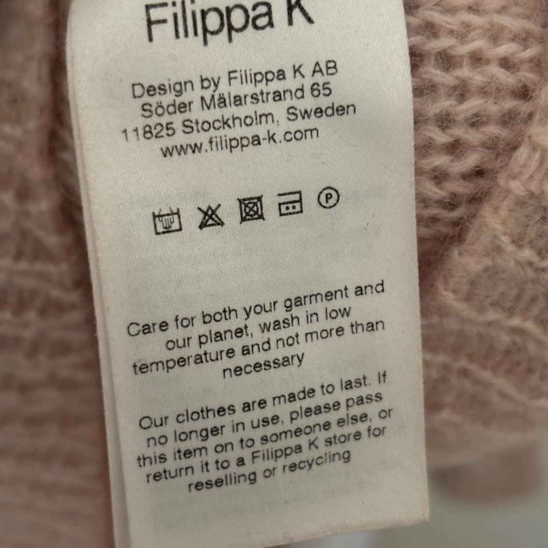 Ljusrosa  mohairtröja från Filippa K  - 92