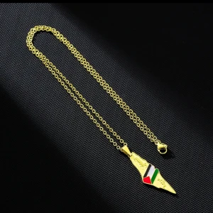 Palestina flagga  karta halsband  - Palestina flagga  karta halsband  Ny