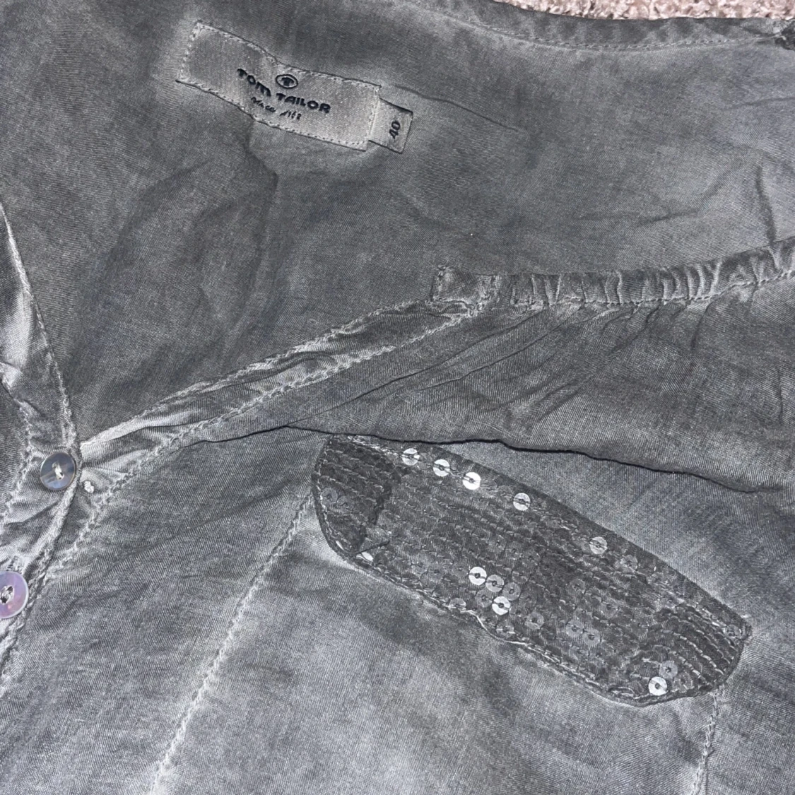 Grå offshoulder blus från Tom Tailor - 90