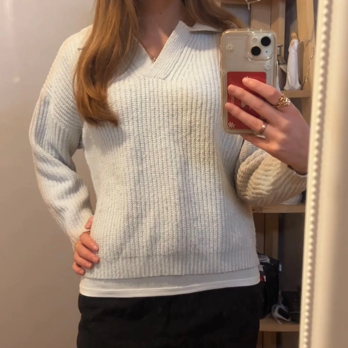 Vit stickad tröja đ€