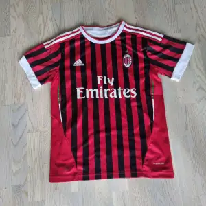 Retro tröja AC Milan 2011/2012 Ibrahimović. Säljer den eftersom den är lite för stor för mig. Personen på bilden väger 55 kg och är 172 cm.