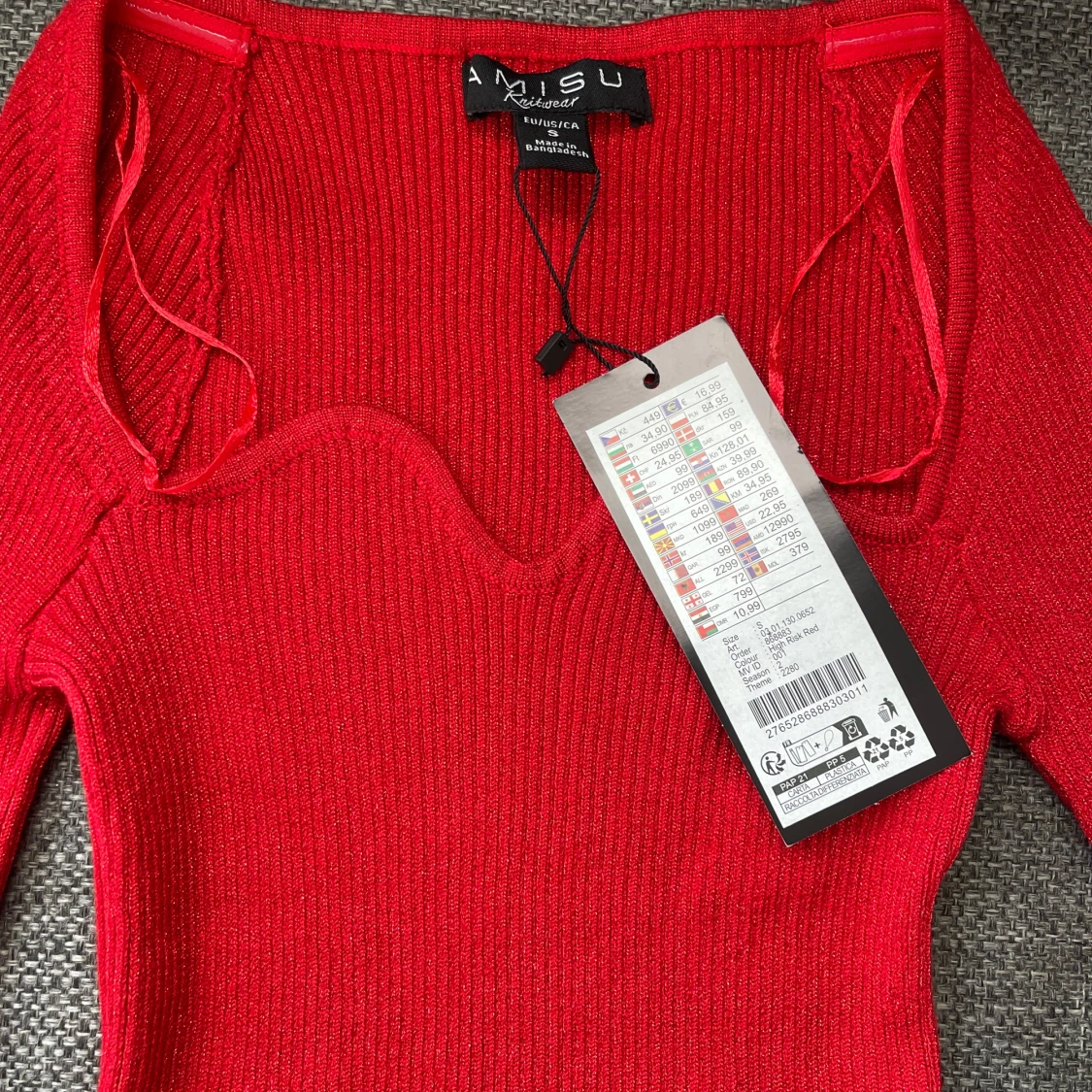 Röd glittrig tröja - 92