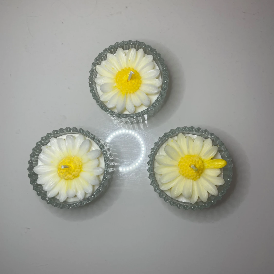 Blomformade ljus i glasburkar - 90