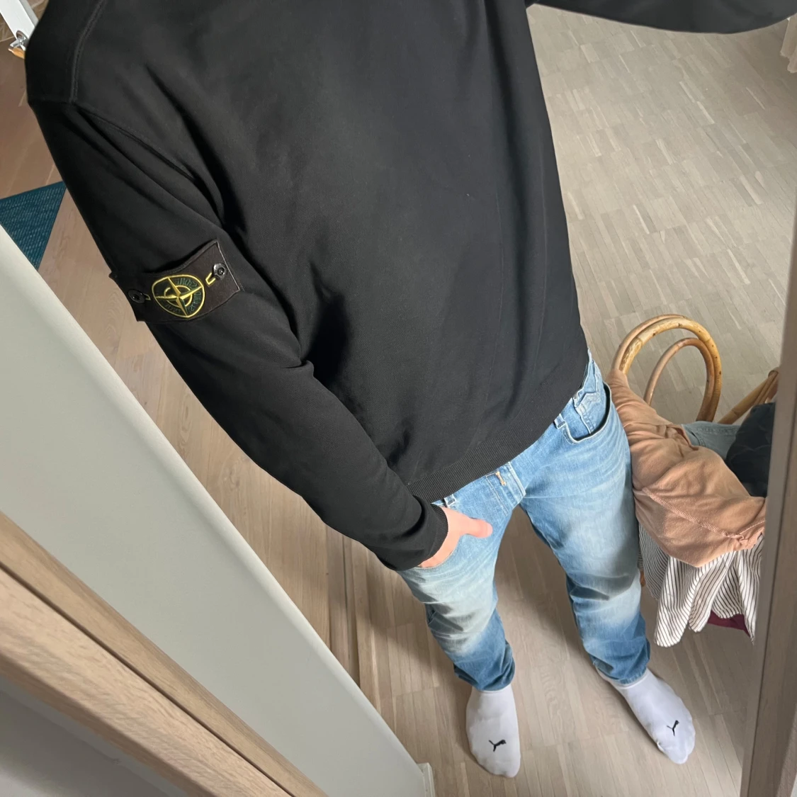 Stone island svart tjocktröja - 90