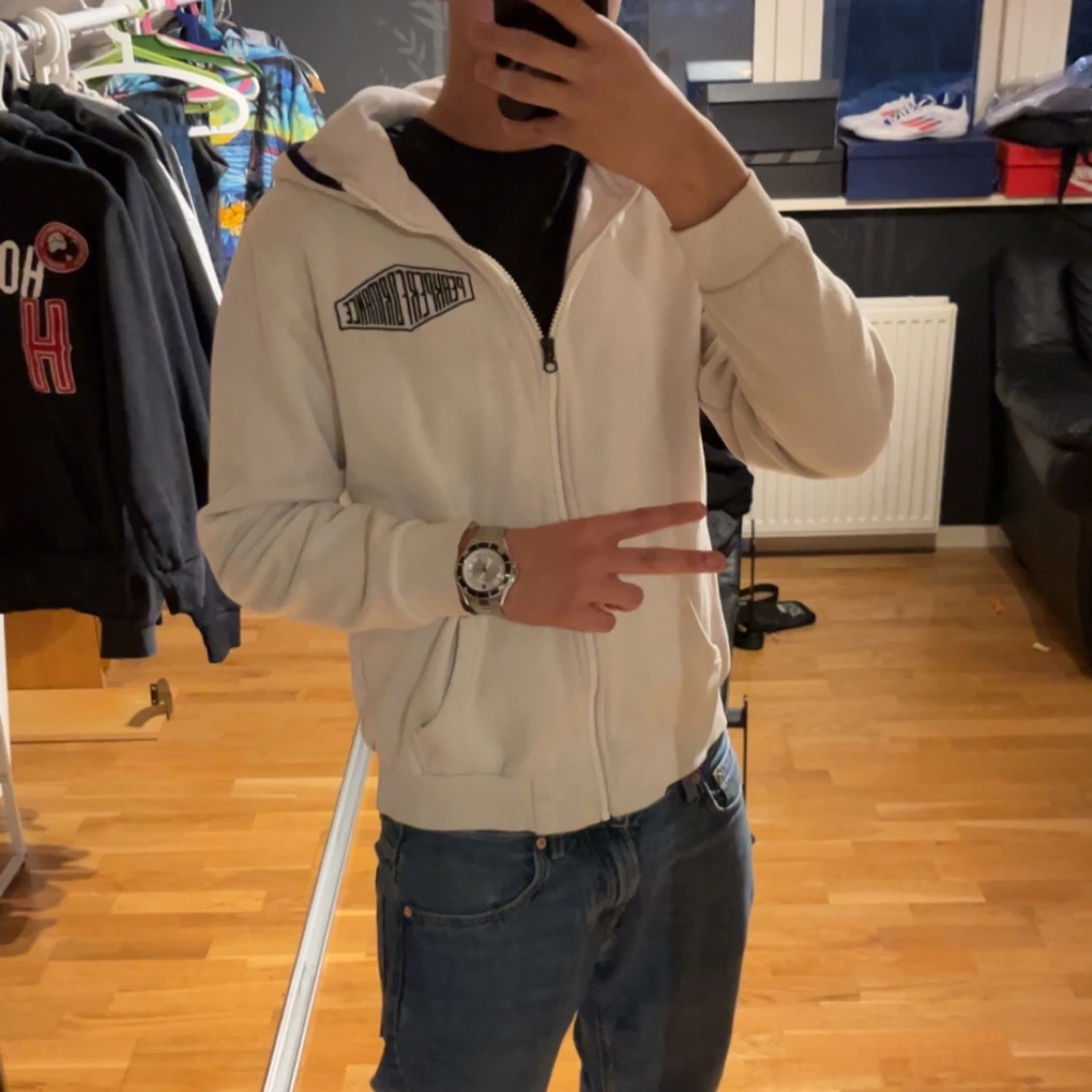 Vit zip hoodie från Peak Performance - 3