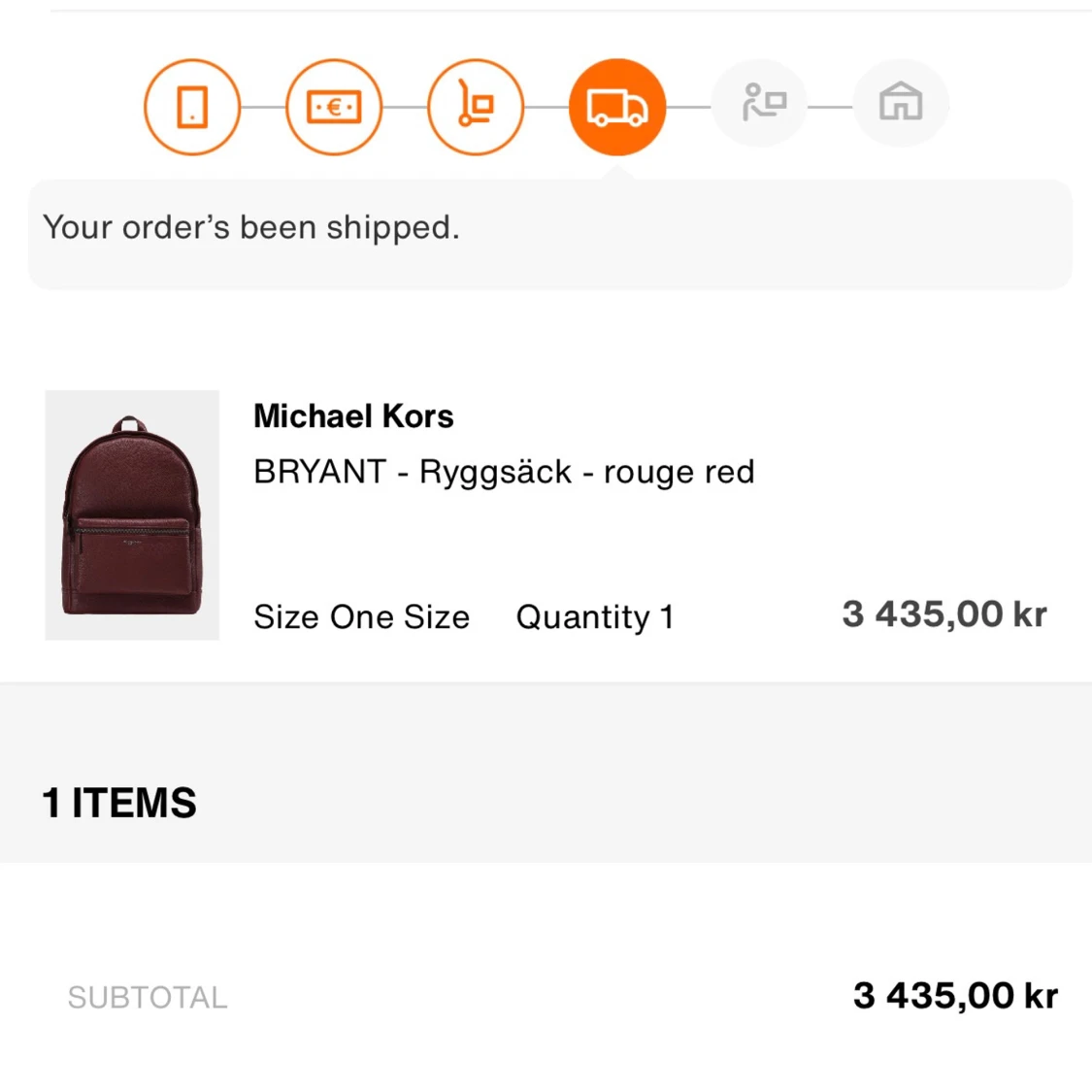 Röd ryggsäck från Michael Kors - 1