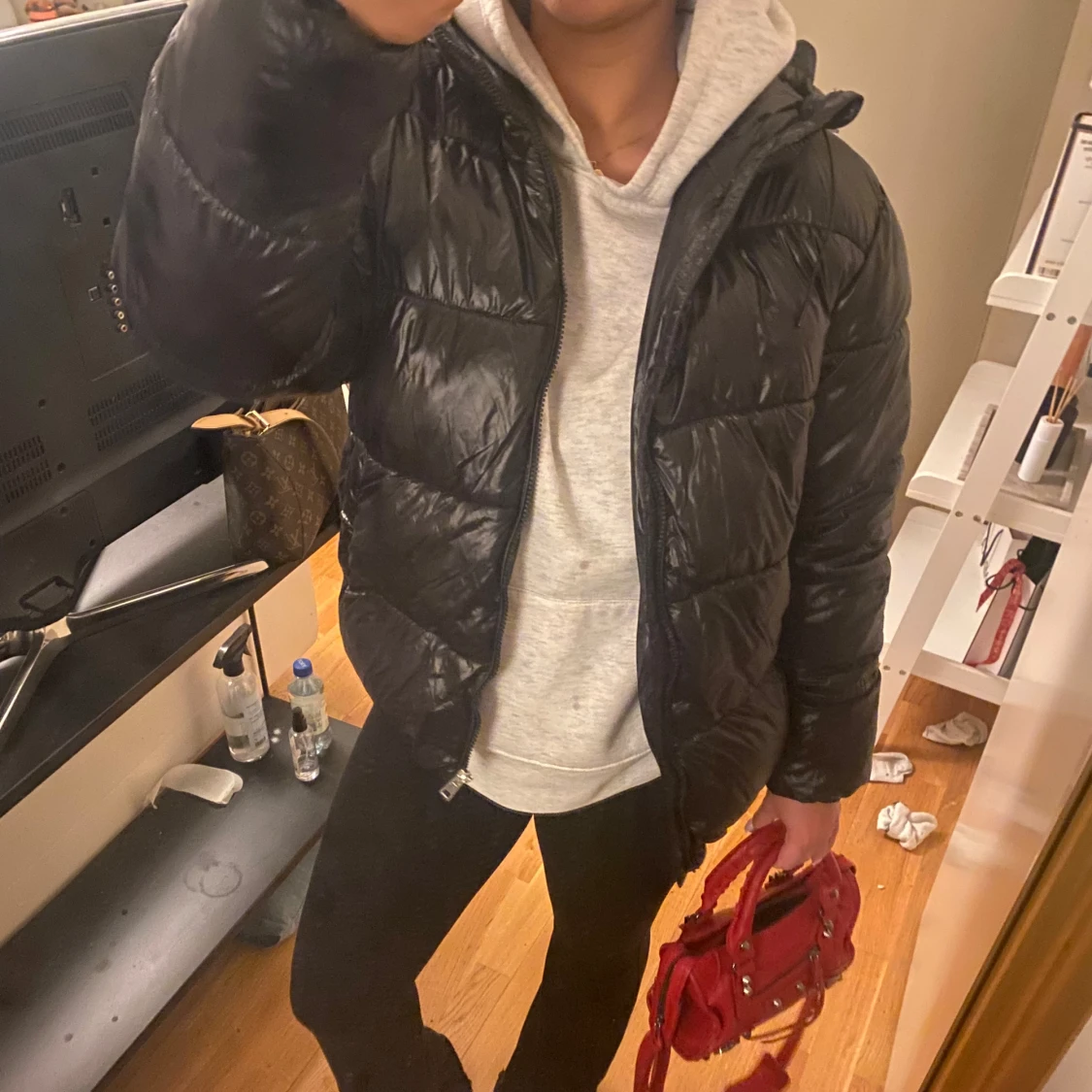 Svart pufferjacka - 90