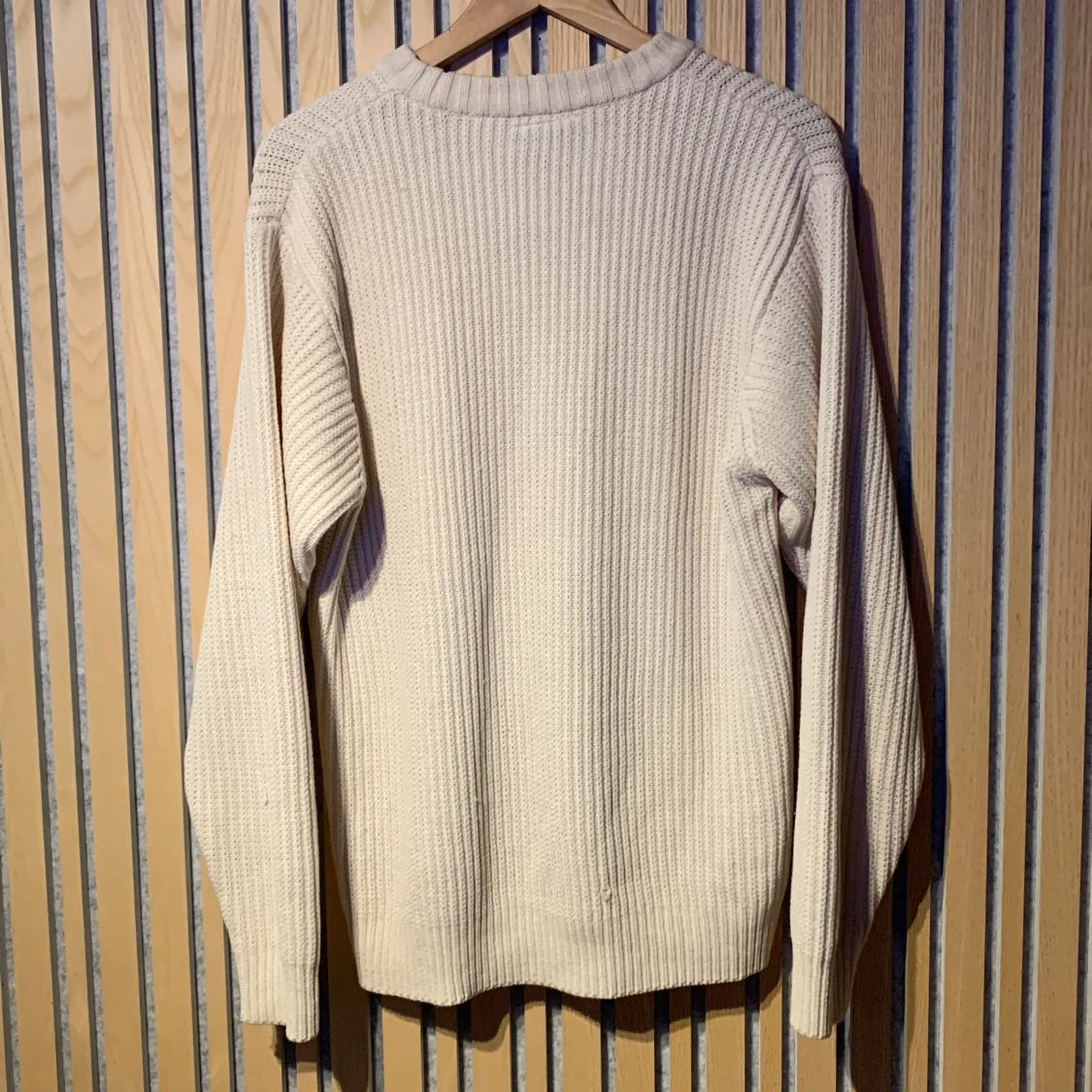 Grov Stickad vit tröja - 90
