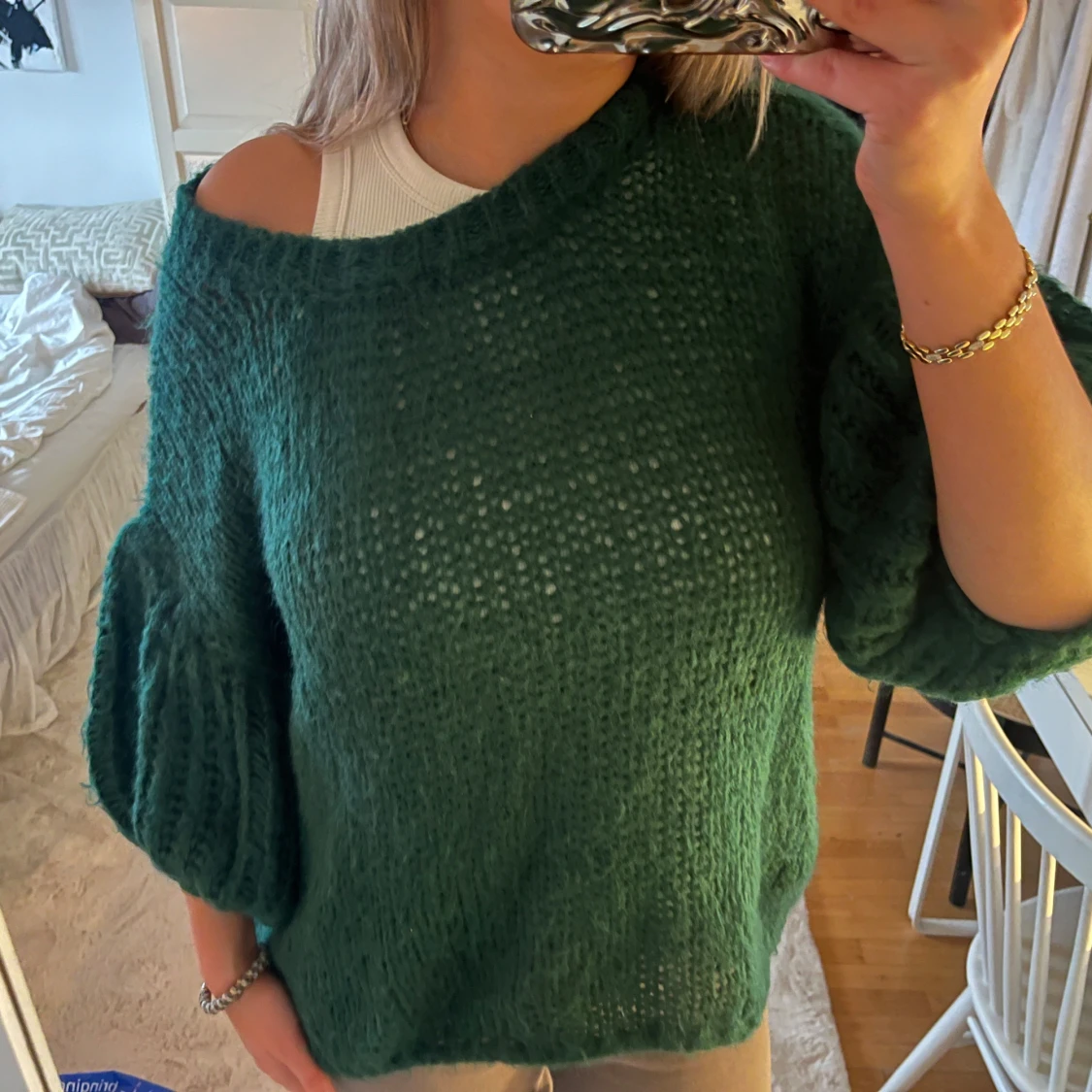 Grön mohair tröja  - 90