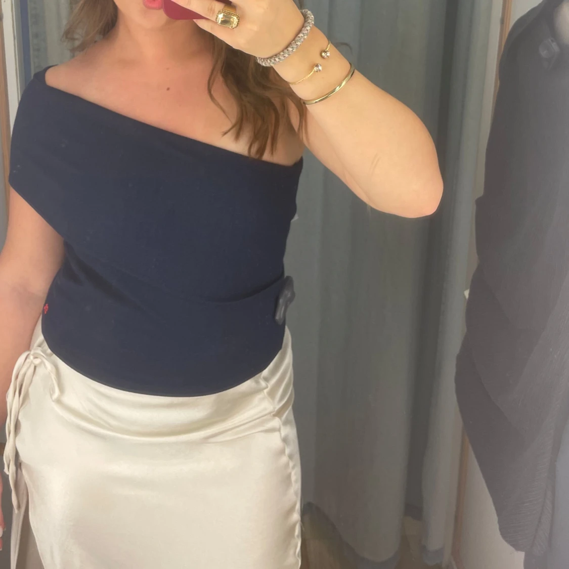 Mörkblå offshoulder topp - 91