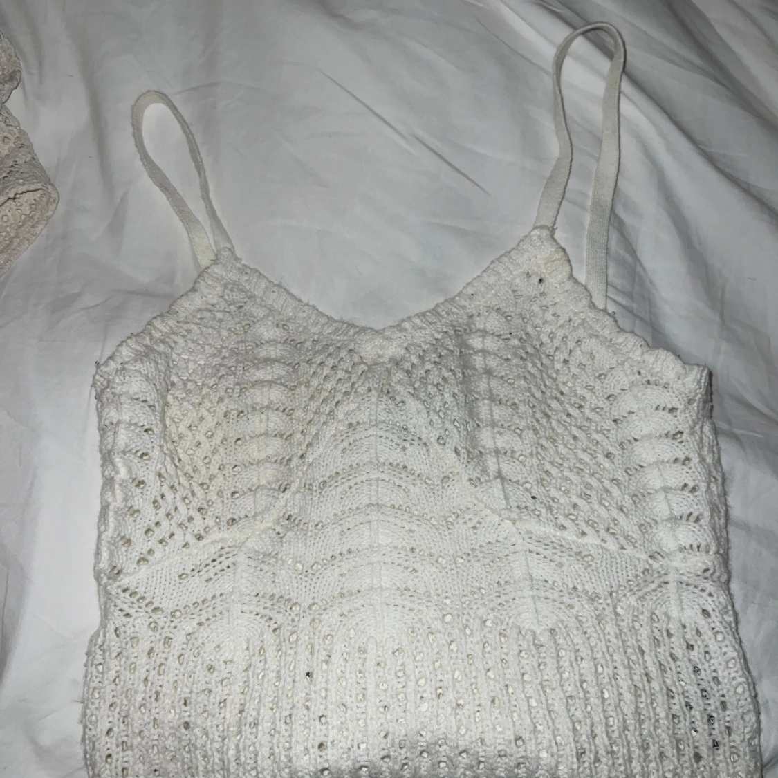 Vit stickad linnetopp från ASOS