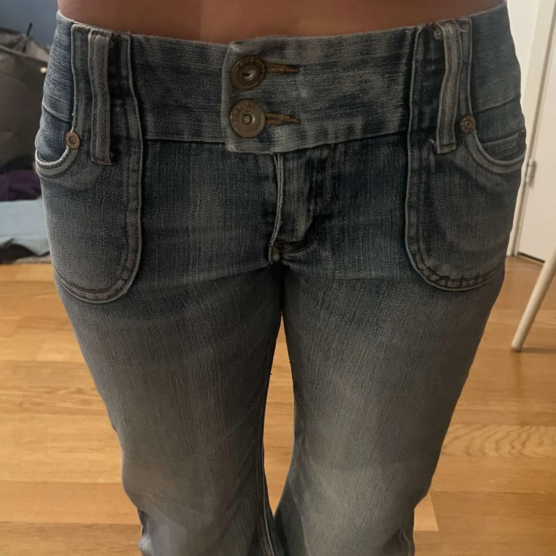 Blå bootcut jeans - 90