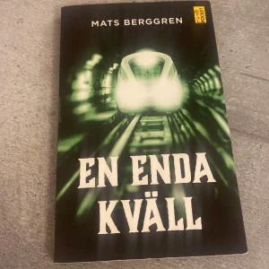 En enda kväll - Pocketbok av Mats Berggren med titeln 'En enda kväll'. Omslaget visar en tunnelbanetåg i rörelse med en mystisk grön belysning. Boken handlar om ungdomar och deras upplevelser under en kväll i Alsta.