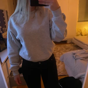 Grå sweatshirt från Gina - Säljer en klassisk grå sweatshirt med rund hals och långa ärmar. 