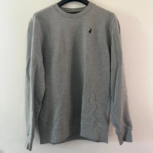 Grå tröja från Polo Sport - Säljer en stilren grå tröja från Polo Sport. Den har en klassisk design med ett broderat logotypmotiv på bröstet. Säljs pga den är för liten (Jag är 182) Passar 168 - 178cm. Nyskick
