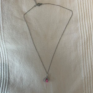 Silver halsband dragon claw  - Justerbar och rostfri stål// rosa pärla