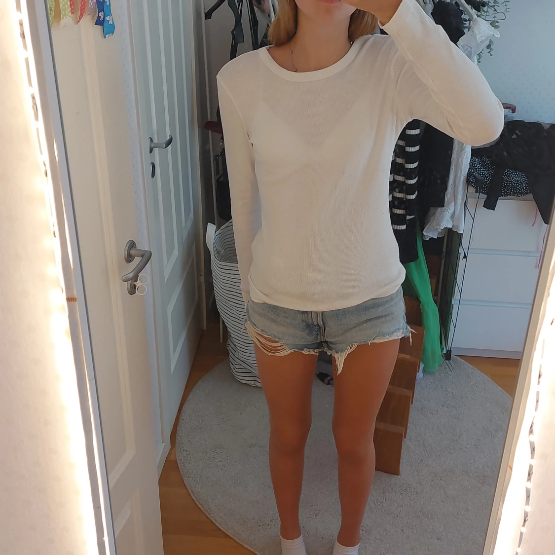 Vit långärmad tröja från Gina Tricot