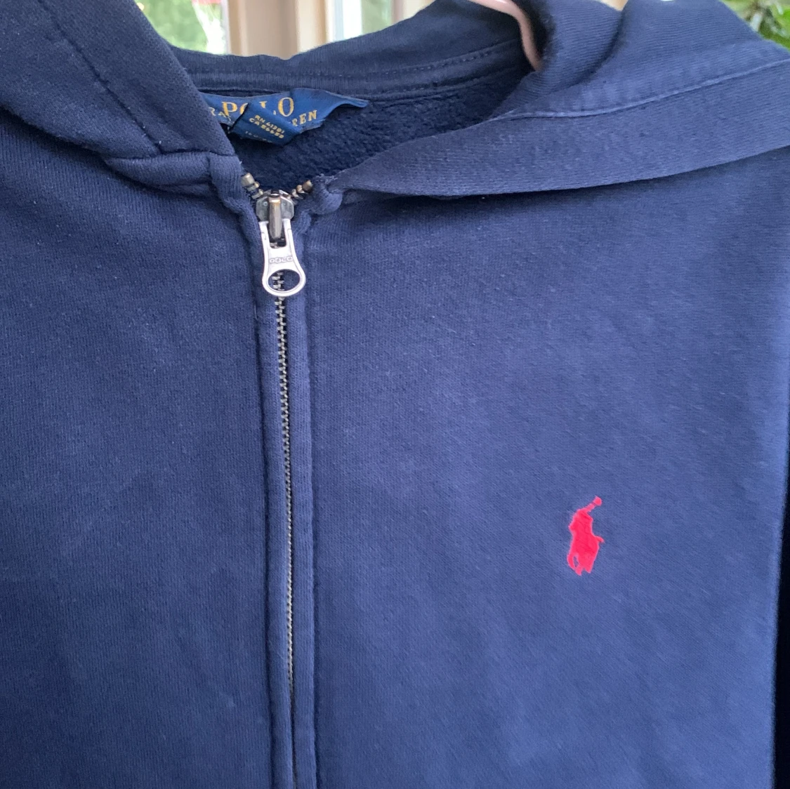 Blå fleece zip hoodie från Polo Ralph Lauren - 92
