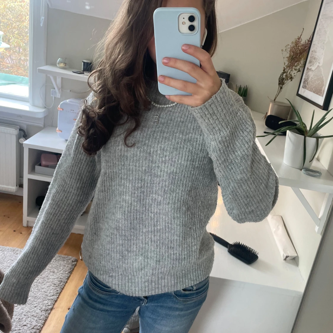 Grå stickad tröja!🩶