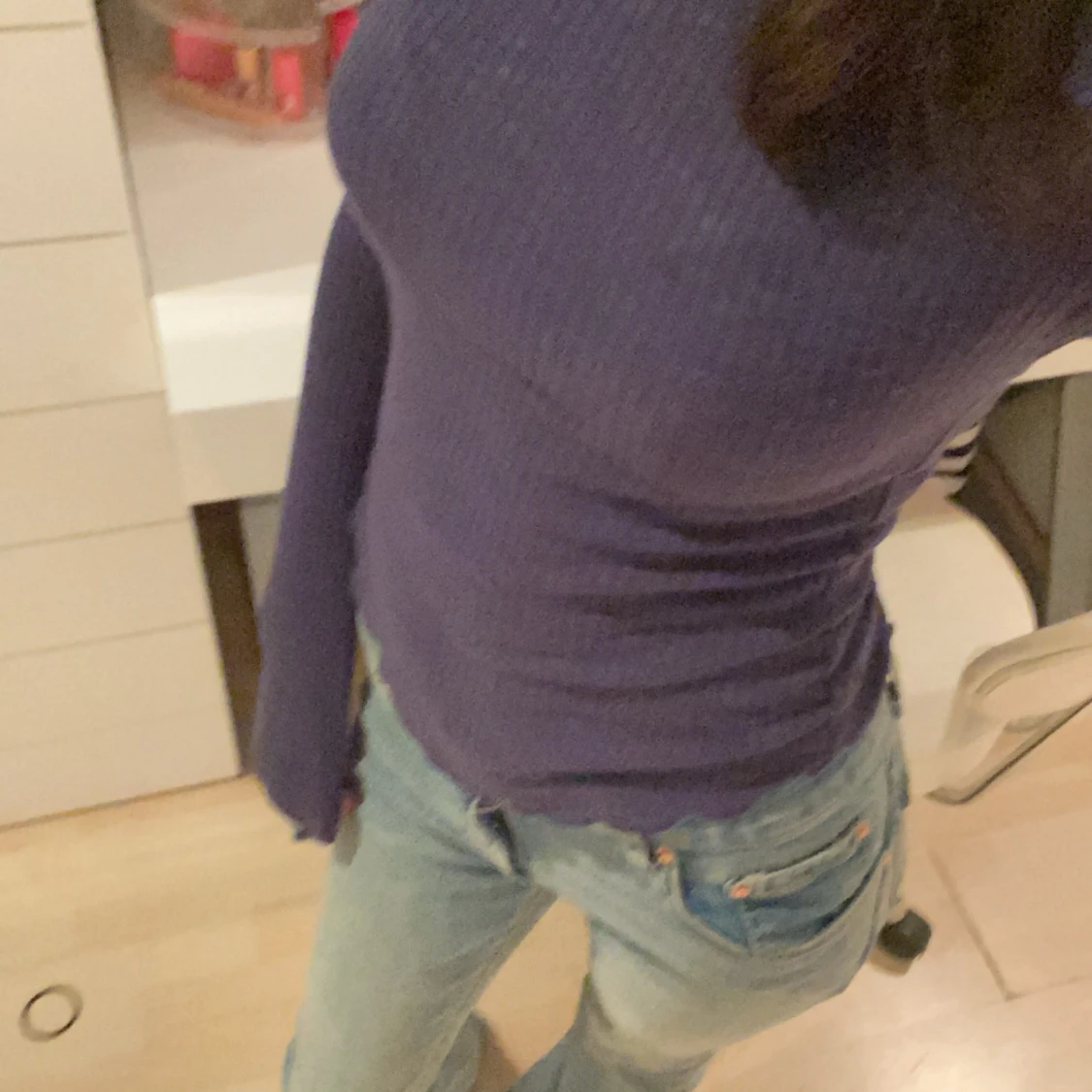 Mörkblå långärmad - 90