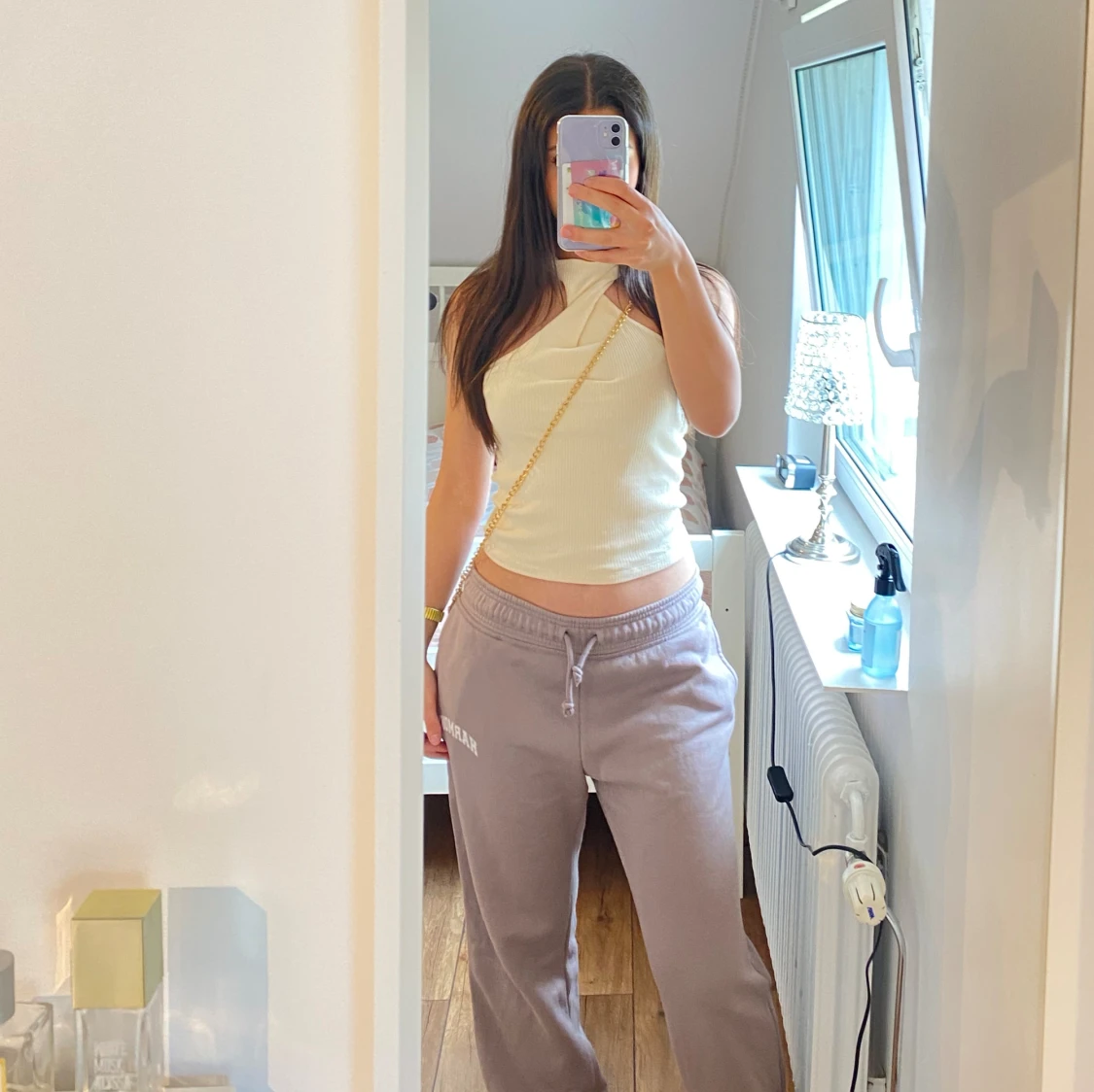 Brun beiga mjukisbyxor - 90