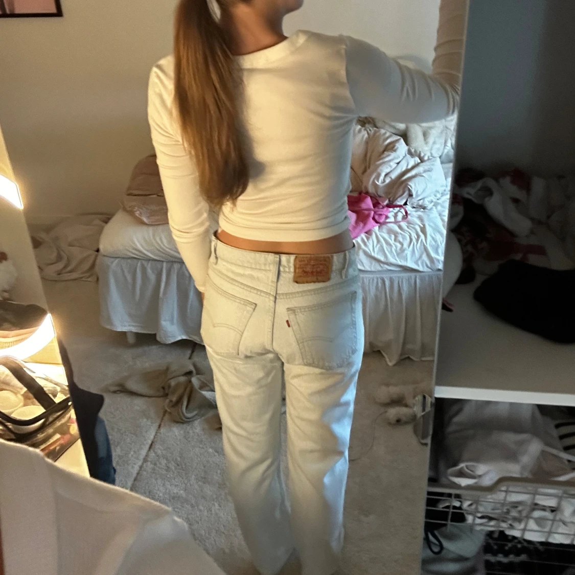 Ljusblå levis jeans - 92