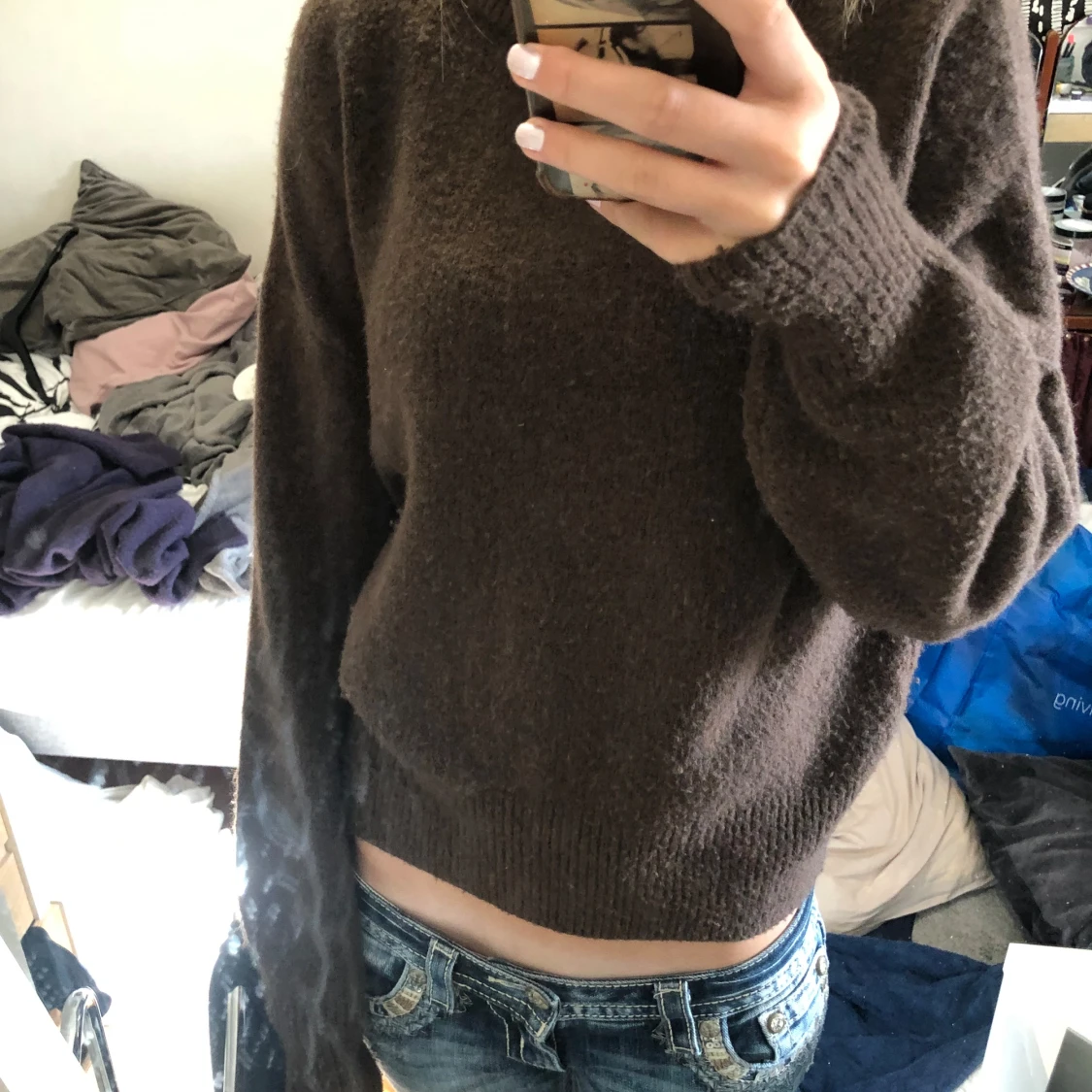 Skön brun tjocktröja
