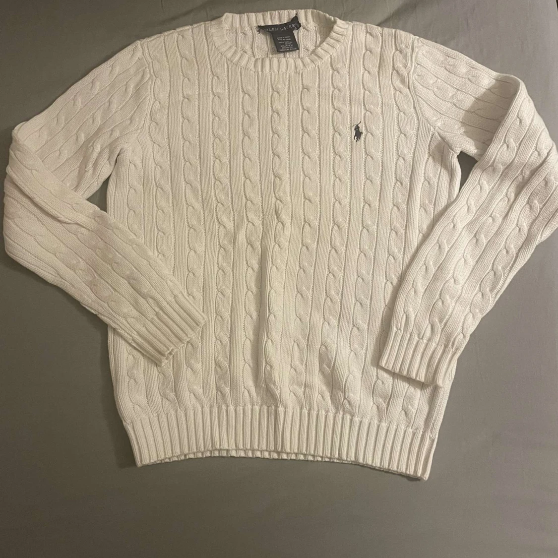 Vit stickad tröja från Ralph Lauren