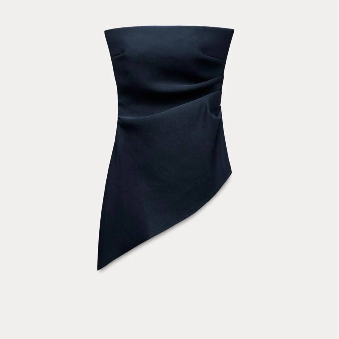 Mörkblå axelbandslös blus - 92