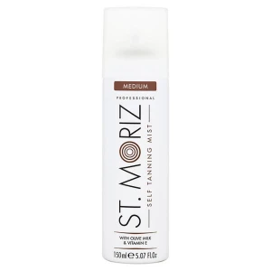 St. Moriz Self Tanning Mist Medium - St. Moriz Self Tanning Mist i nyansen Medium ger en naturlig solbränna. Innehåller olivmjölk och vitamin E för extra vård. Snabbtorkande och lätt att applicera. Perfekt för en jämn och gyllene ton. Köptes för 149kr. Vet att den första bilden inte matchar men det är samma produkt!