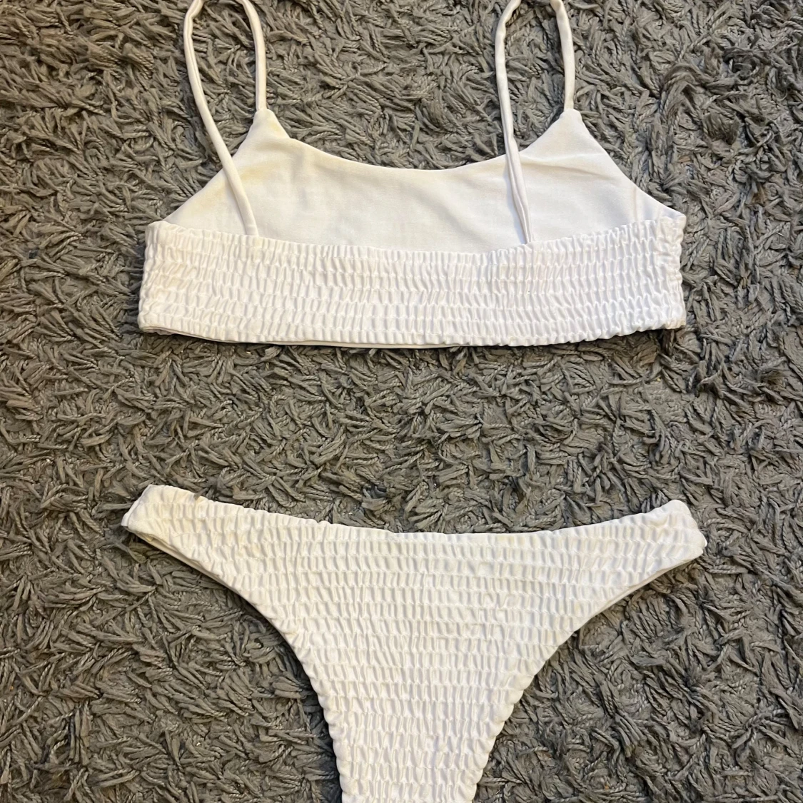 Vit ribbad bikini - 91