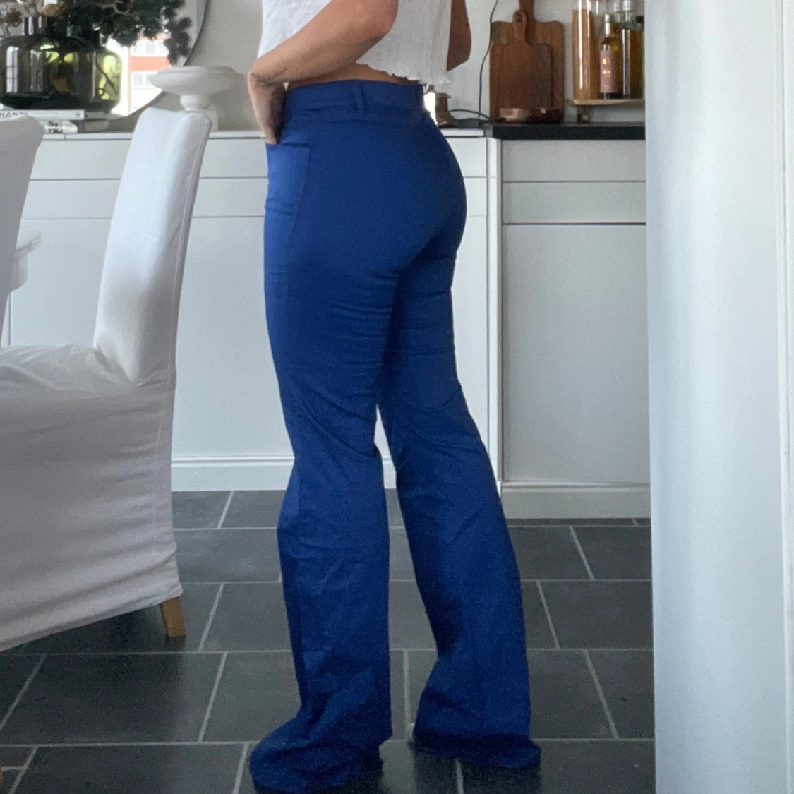 Kungsblå vintage bootcut byxor - 92