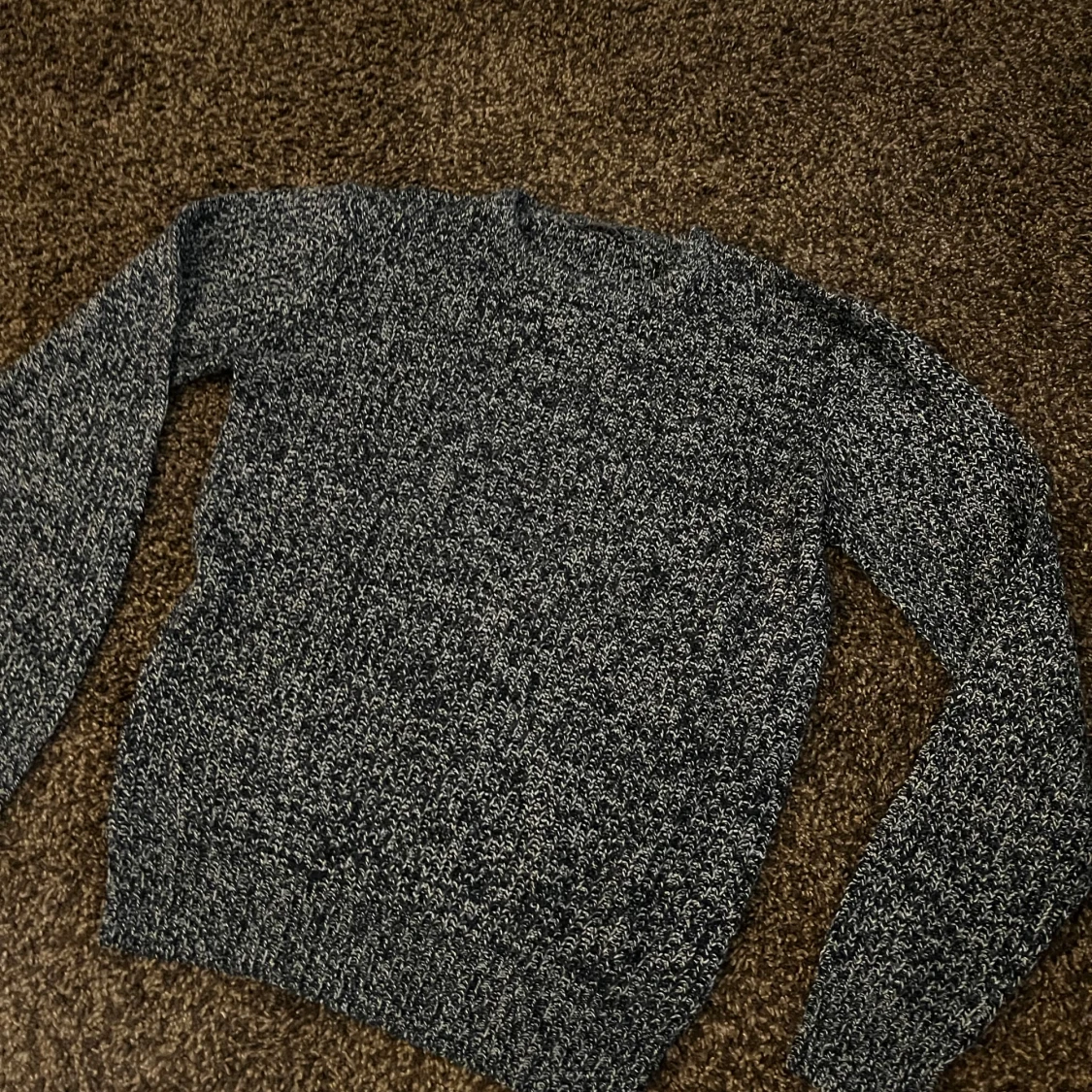 Stickad crewneck kofta  - 1