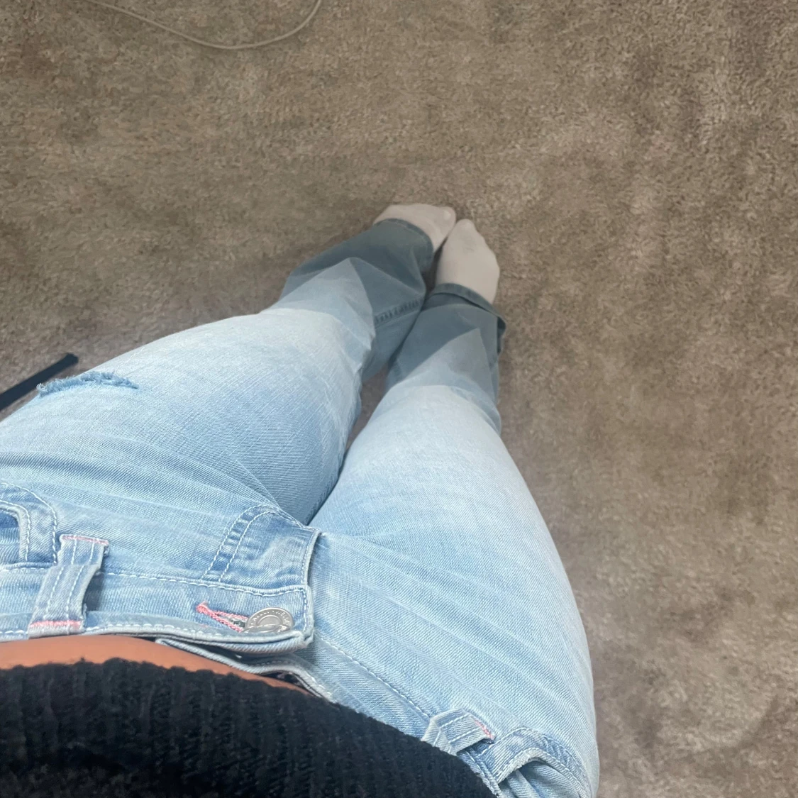 Ljusblå bootcut jeans - 3