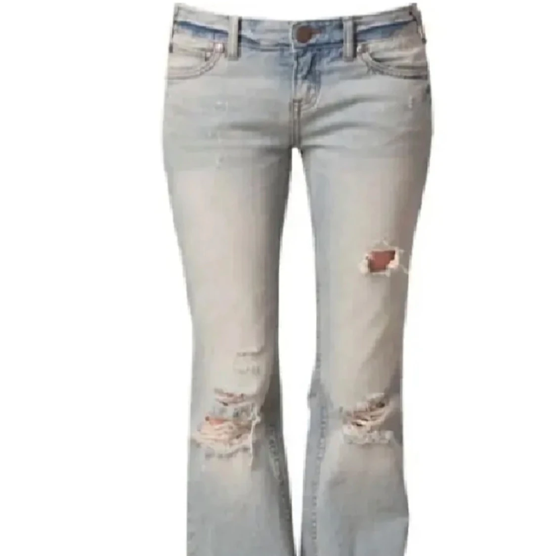 Lågmidjade jeans med hål🩵 - 4