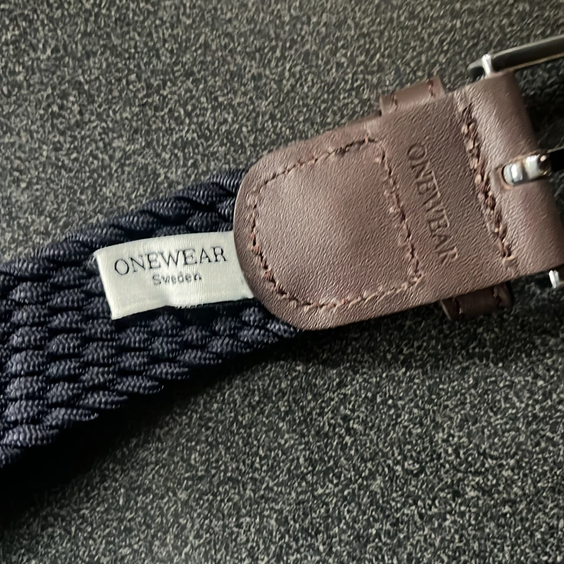 Mörkblått flätat bälte från Onewear - 1