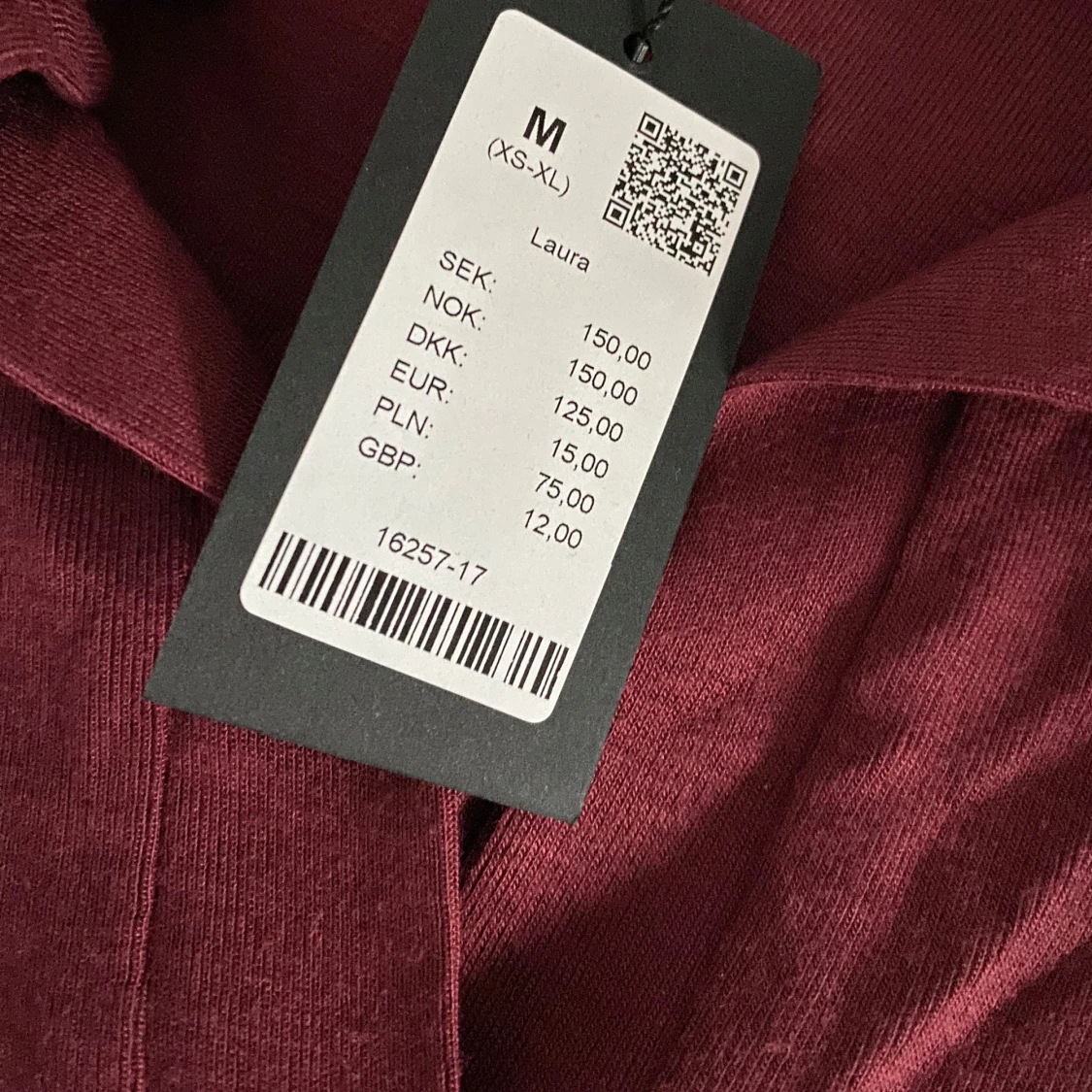 Vinröd långärmad topp från Lager 157 - 2
