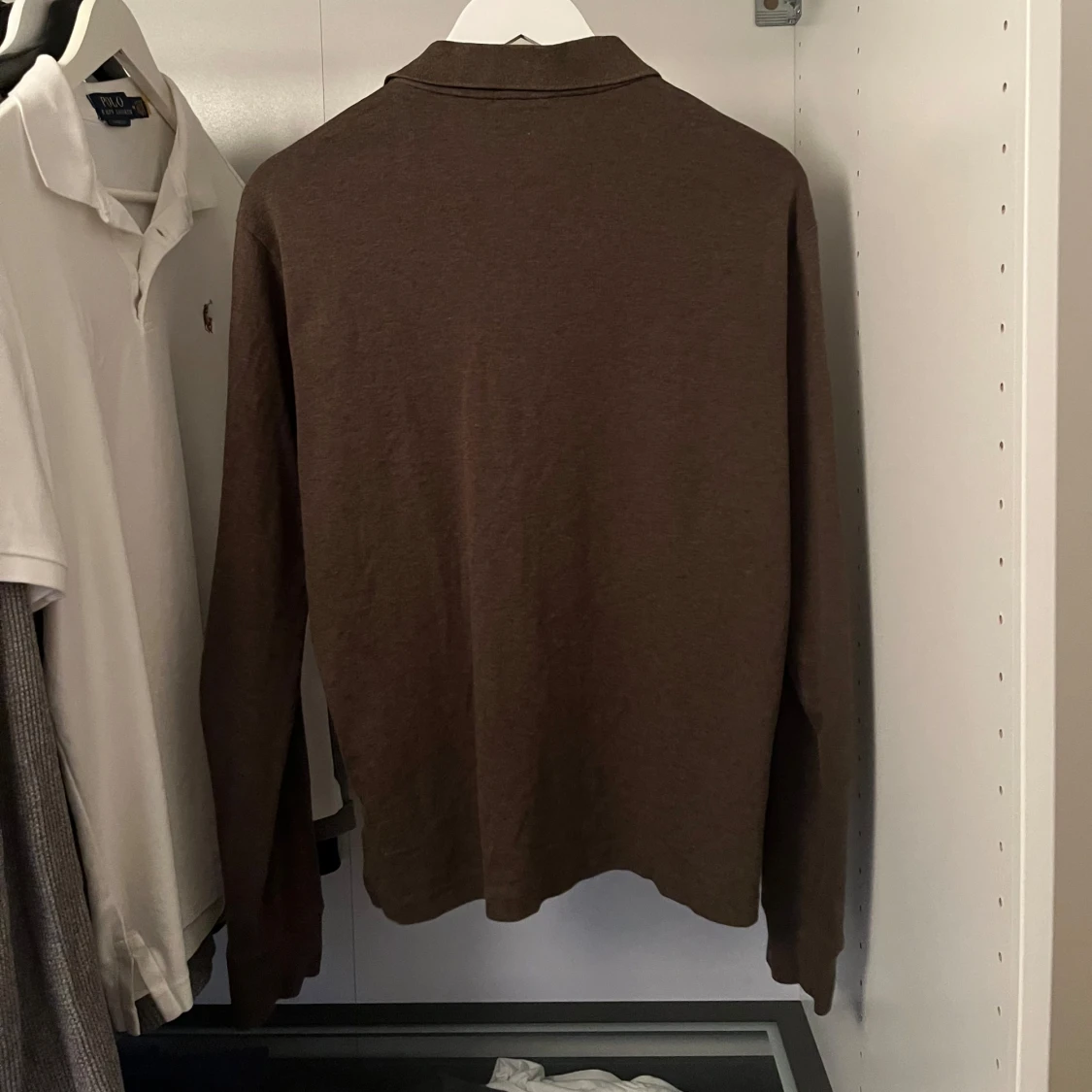 Brun långärmad pikétröja från Ralph Lauren - 1