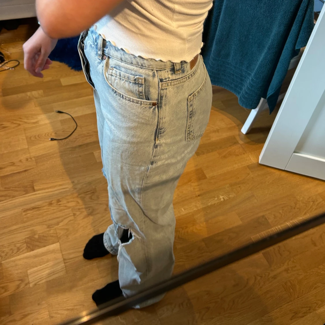 Ripped ljusblå jeans🤗 - 90