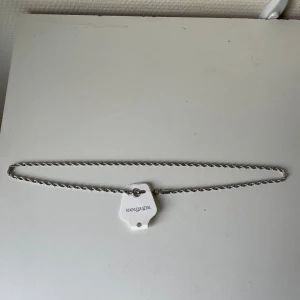 Silverfärgat halsband i rostfritt stål - Säljer ett stilrent och elegant halsband i rostfritt stål. Det har en vriden design som ger en snygg och modern look. Perfekt för både vardag och fest!                    Nypriset ligger på ca 550kr.                              Priset kan diskuteras
