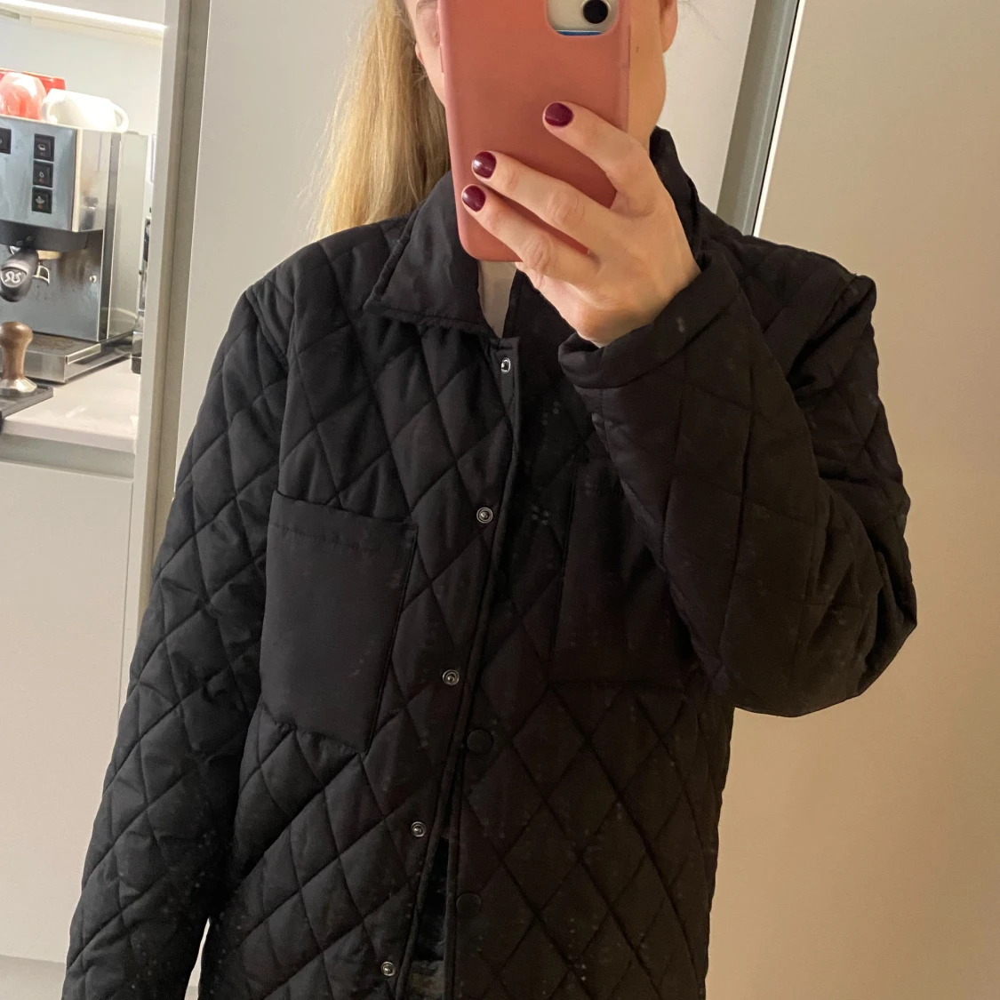 Svart quiltad jacka  - 91