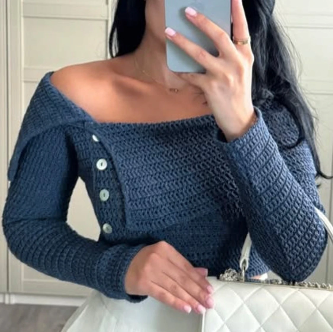 Mörkblå stickad topp från Zara - 3