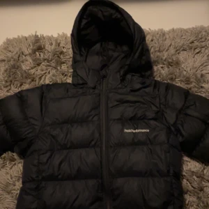 Svart dunjacka från Peak Performance - Säljer en svart dunjacka från Peak Performance. Jackan har en huva och dragkedja framtill. Perfekt för kyliga dagar med sin quiltade design som håller värmen. En stilren och funktionell jacka för alla tillfällen.