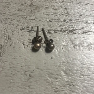Små örhängen i metall - Säljer ett par små och stilrena örhängen i metall. De har en enkel design med en rund form och är perfekta för vardagsbruk. Passar till alla tillfällen och ger en subtil touch till din stil.