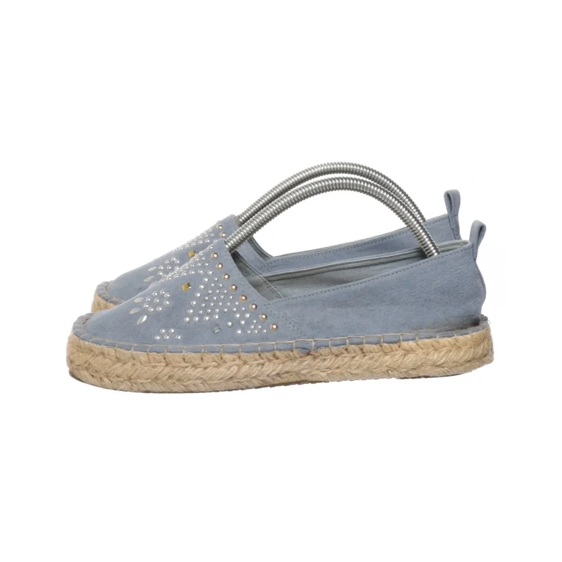 Blå espadrillos med flätad sula - 2