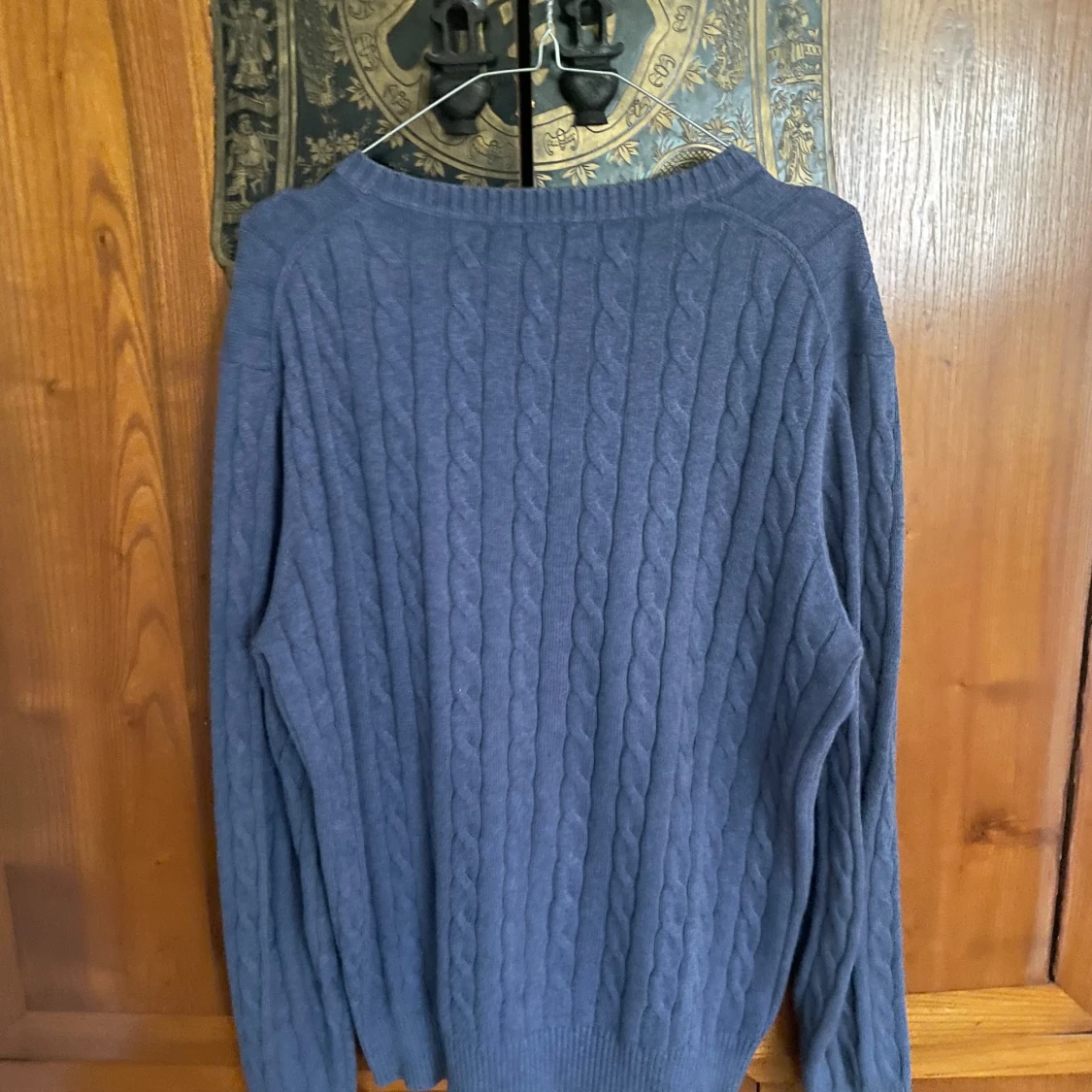 Blå kabelstickad tröja från GANT - 1