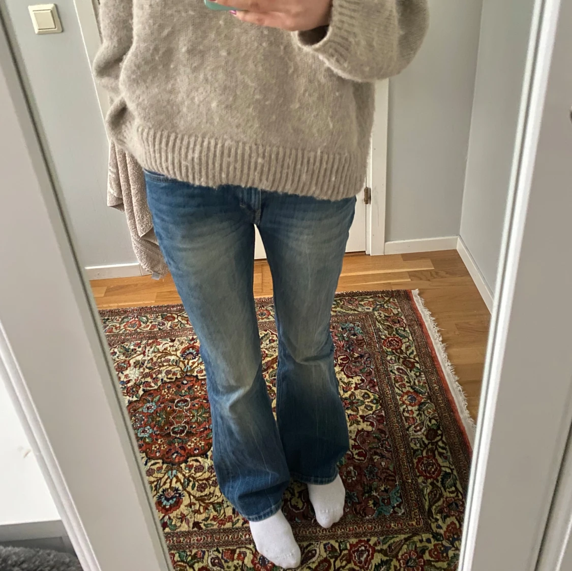 Blå bootcut jeans - 1